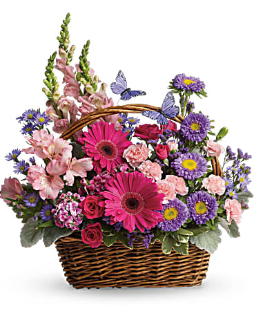 Cesta de flores campestres